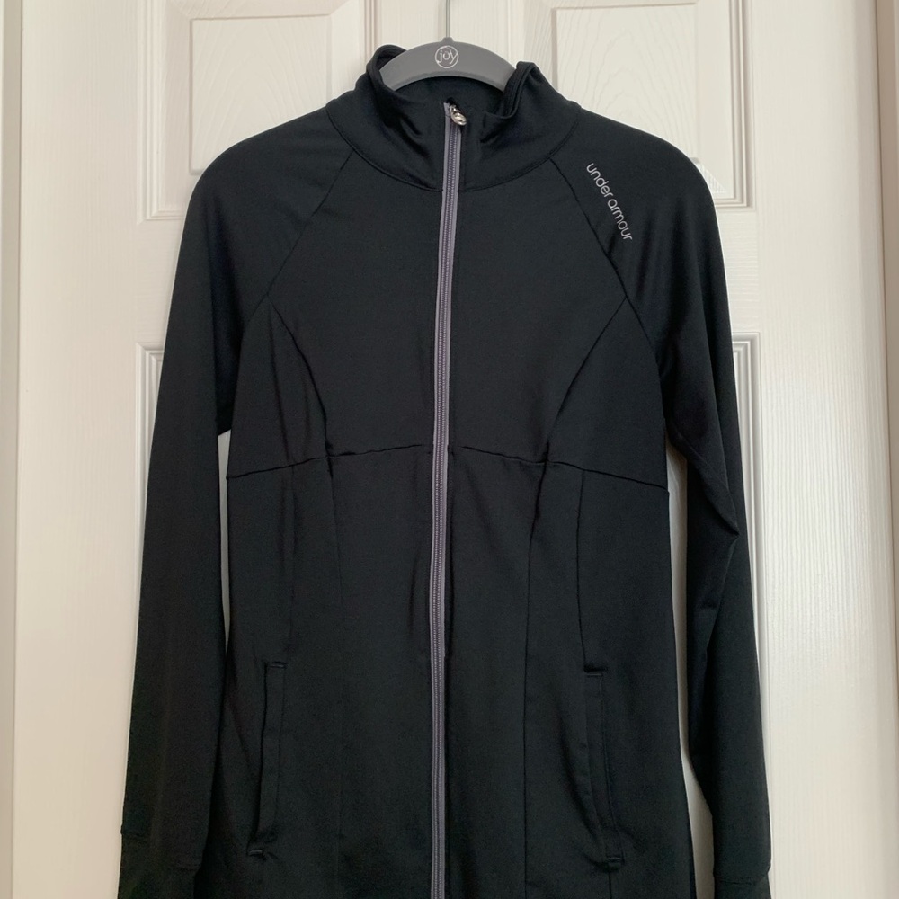 Under Armour Black Utility Jacket with High Collar and Slim Fit